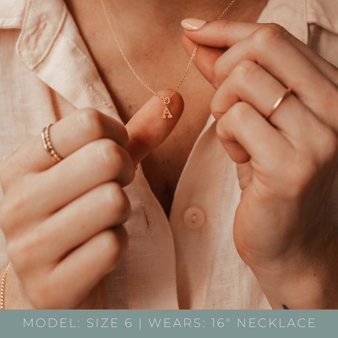 Personalised jewellery – handmade jewellery – KBN jewellery – Australian made jewellery – initial necklace – single letter necklace – children’s initial necklace 