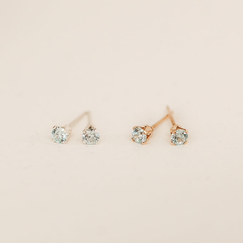 march birthstone studs aquamarine stone youth health hope symbol sterling silver goldfill