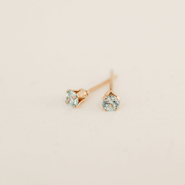 march birthstone studs aquamarine stone youth health hope symbol sterling silver goldfill