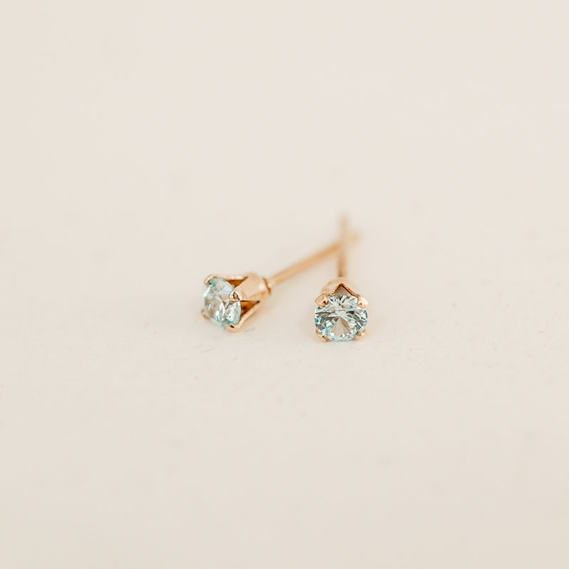 march birthstone studs aquamarine stone youth health hope symbol sterling silver goldfill