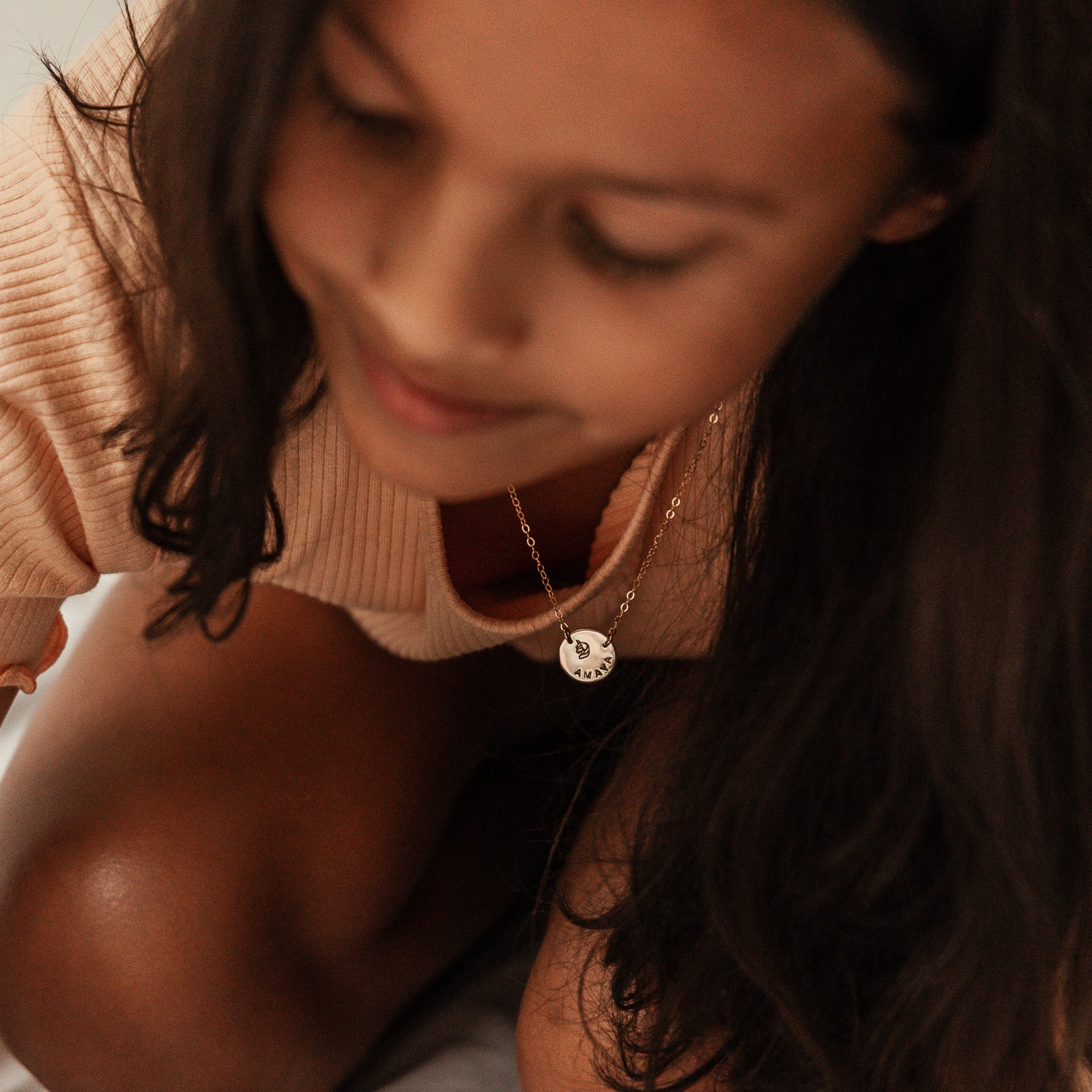 Personalised jewellery - KBN Jewellery - handmade jewellery – custom jewellery gifts – dainty necklace – medium pendant necklace – children name necklace – personalised kids name necklace – kids names on necklace – first necklace for children’s – symbol necklace 