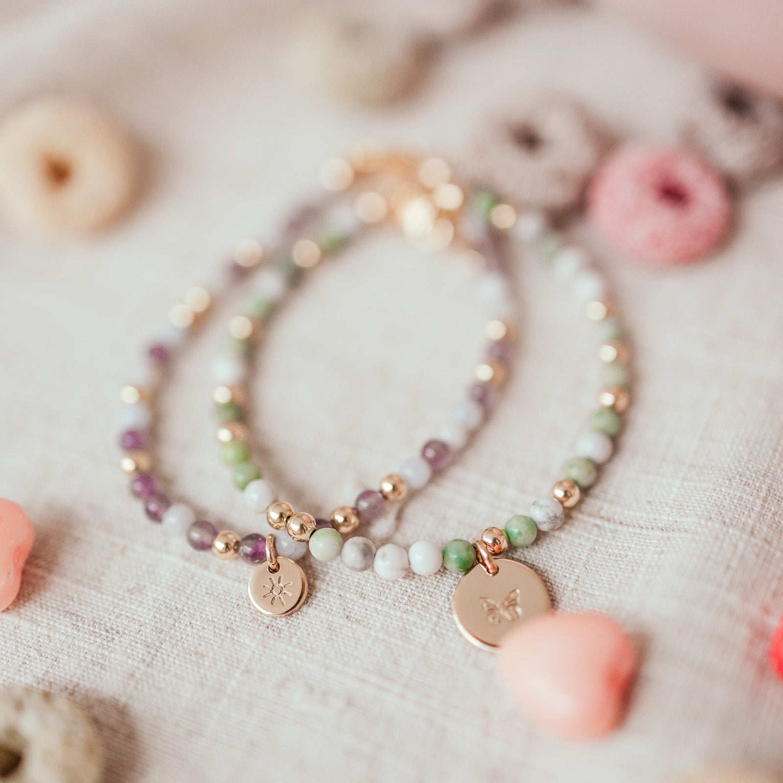 Personalised jewellery - KBN Jewellery - handmade jewellery – Personalised Jewellery gifts – Dainty jewellery – Australia made jewellery – beaded bracelet  – handmade bracelet - handmade crystal bracelet – lucky day crystal bracelet – green jade crystal bracelet – crystal bracelet with pendant 
