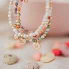 Personalised jewellery - KBN Jewellery - handmade jewellery – Personalised Jewellery gifts – Dainty jewellery – Australia made jewellery – beaded bracelet  – handmade bracelet – rose quartz and peach aventurine bracelet – initial bracelet – handmade crystal bracelet – rose quartz bracelet – handmade crystal bracelet – pink crystal bracelet 