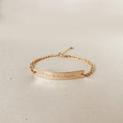 long bar bracelet rose goldfill sterling silver goldfill name date wedding gift initials 