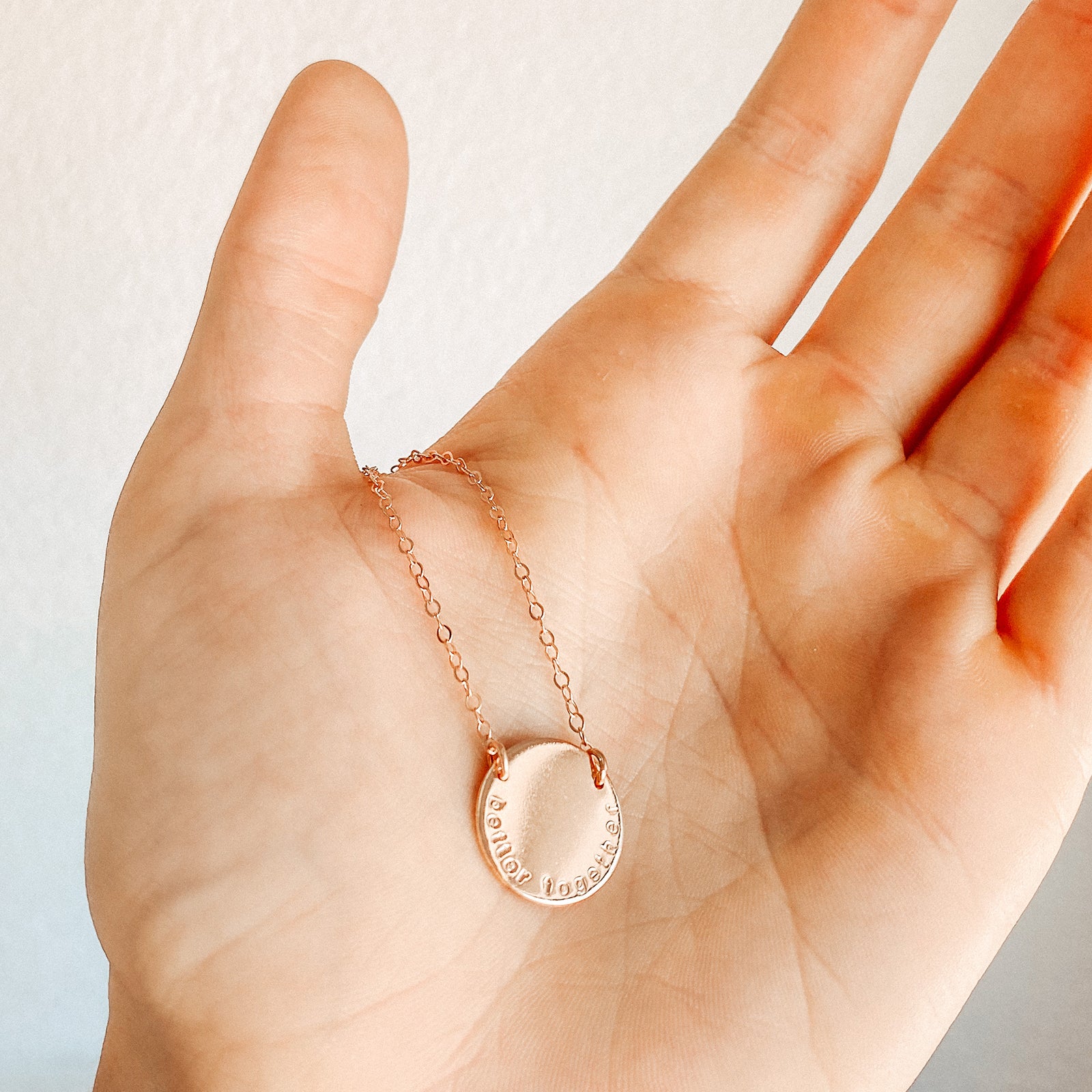Personalised jewellery - KBN Jewellery - handmade jewellery – custom jewellery gifts – dainty necklace – Australian made – initial necklace – children’s initial necklace – roman numeral necklace – round pendant necklace – double holed necklace 