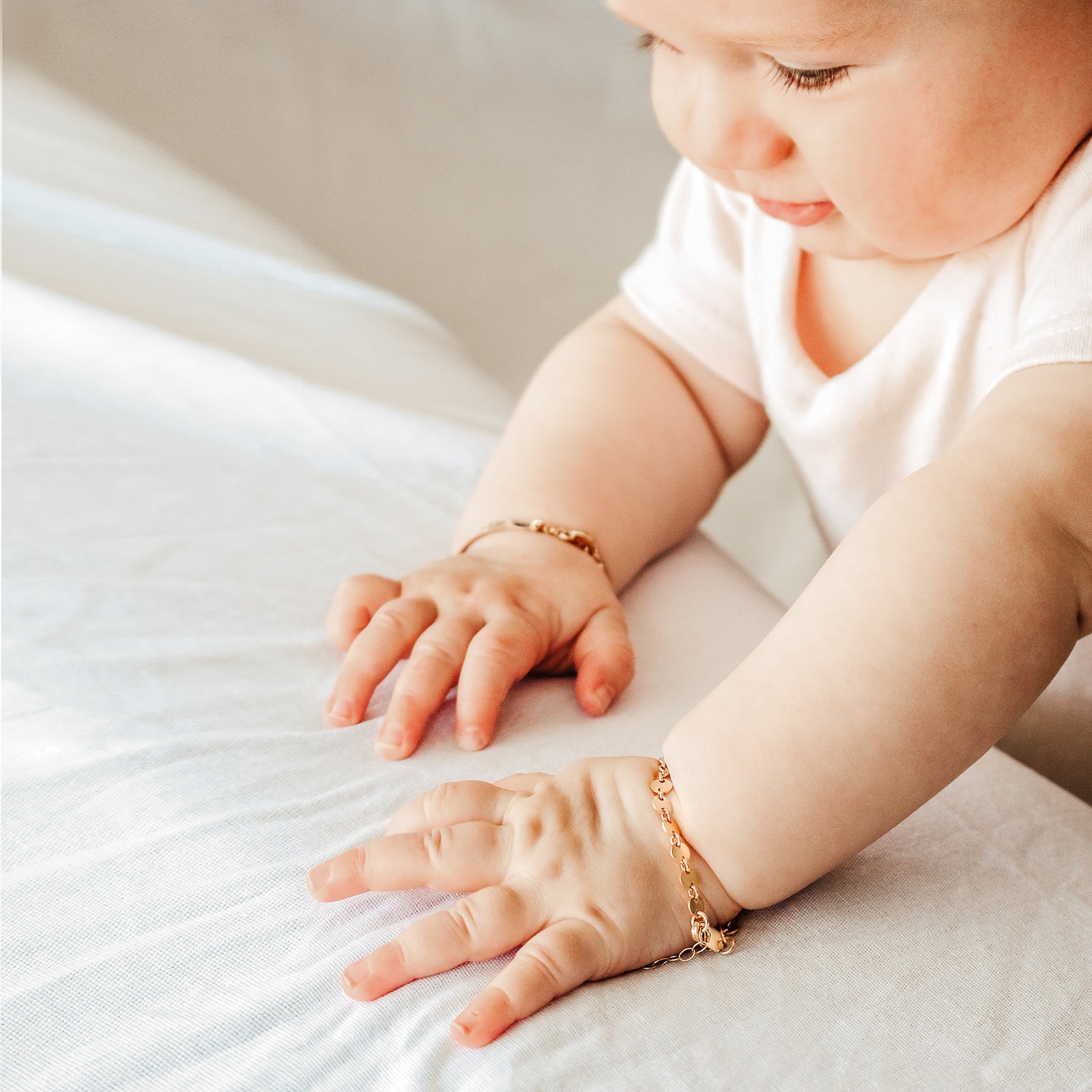 Personalised jewellery - KBN Jewellery - handmade jewellery – Personalised Jewellery gifts – Dainty jewellery- sparkly bracelet – disc bracelet – round chain bracelet – stacking bracelet – layering bracelet – bracelet for your child – toddler bracelet