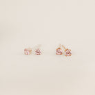 october birthstone studs pink tourmaline stone joy peace symbol sterling silver goldfill