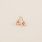 october birthstone studs pink tourmaline stone joy peace symbol sterling silver goldfill