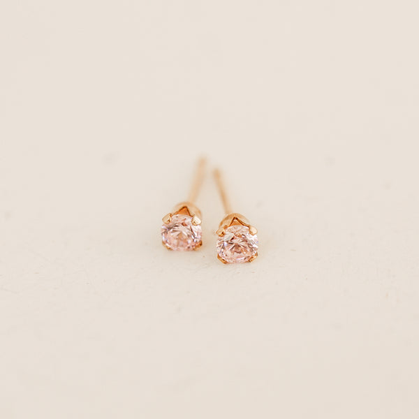 october birthstone studs pink tourmaline stone joy peace symbol sterling silver goldfill