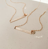 Sammy • Long Skinny Bar Necklace with Tiny Pendant