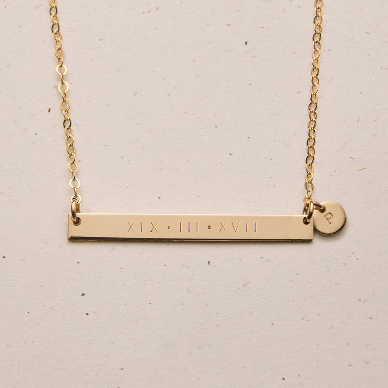 Sammy • Long Skinny Bar Necklace with Tiny Pendant