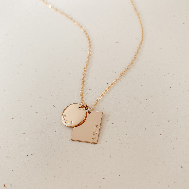 Stevie • Rectangle & Medium Pendant Necklace