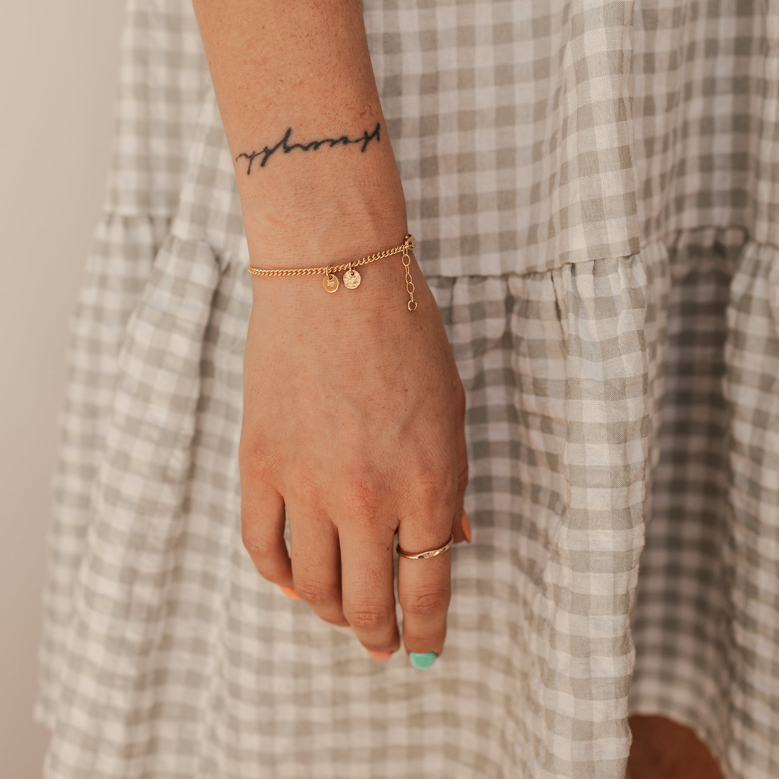 Personalised jewellery - KBN Jewellery - handmade jewellery – Personalised Jewellery gifts – Dainty jewellery – dainty bracelet – personalised bracelet – tiny pendant bracelet – initial bracelet – symbol bracelet – handmade bracelet – hand stamped jewellery 