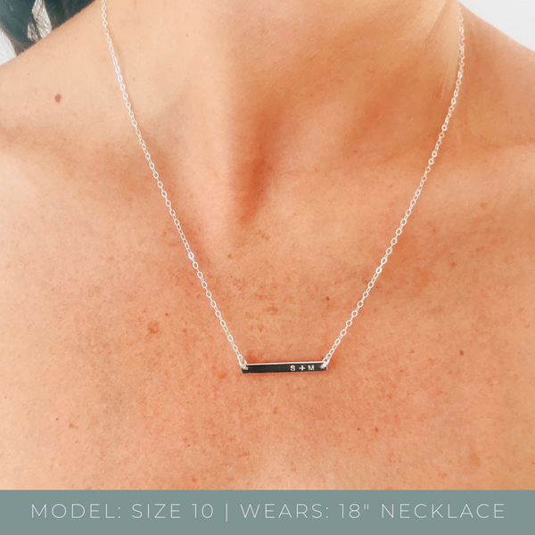 Tilly • Tiny Initial Bar Necklace