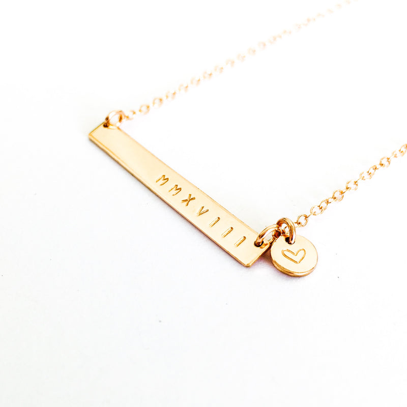 Sammy Skinny Bar name Necklace australia with Tiny Pendant