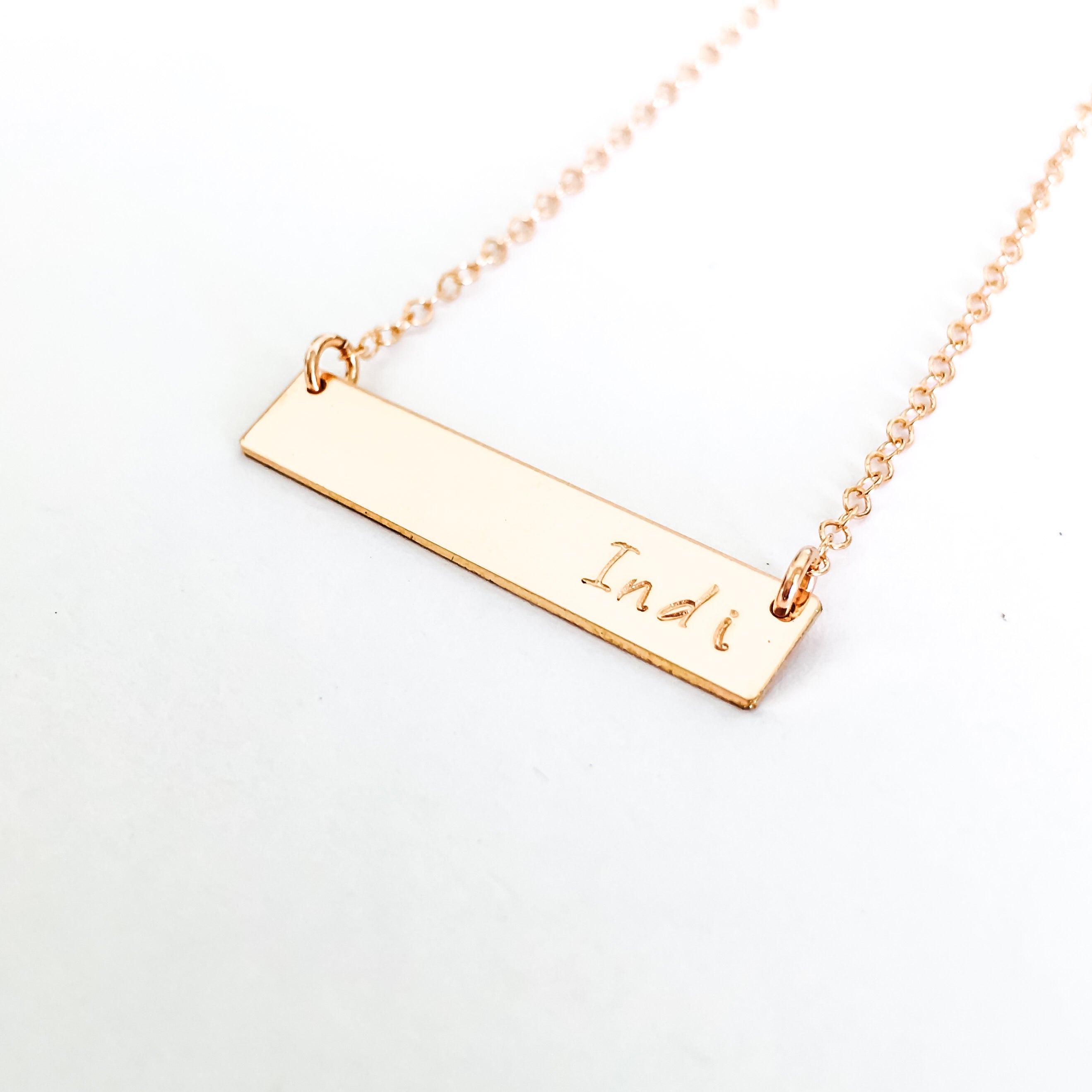 Indi short bar name necklace australia