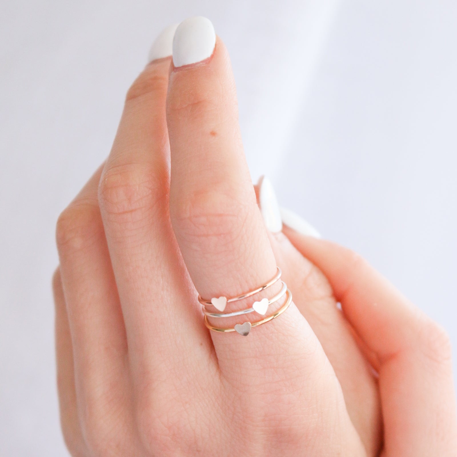 Personalised jewellery - KBN Jewellery - handmade jewellery – Personalised Jewellery gifts – Dainty jewellery – heart ring – stacking ring – small heart ring